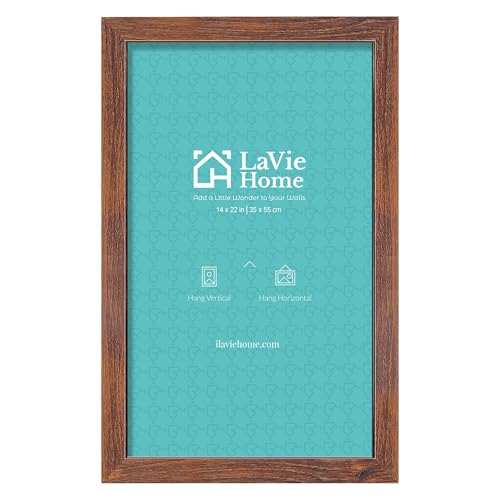 LaVie Home 14x22 Picture Frame Brown Poster Frame Stable and Sturdy Frame and Polished Plexiglass Horizontal and Vertical Format of The Walls 1 Pack