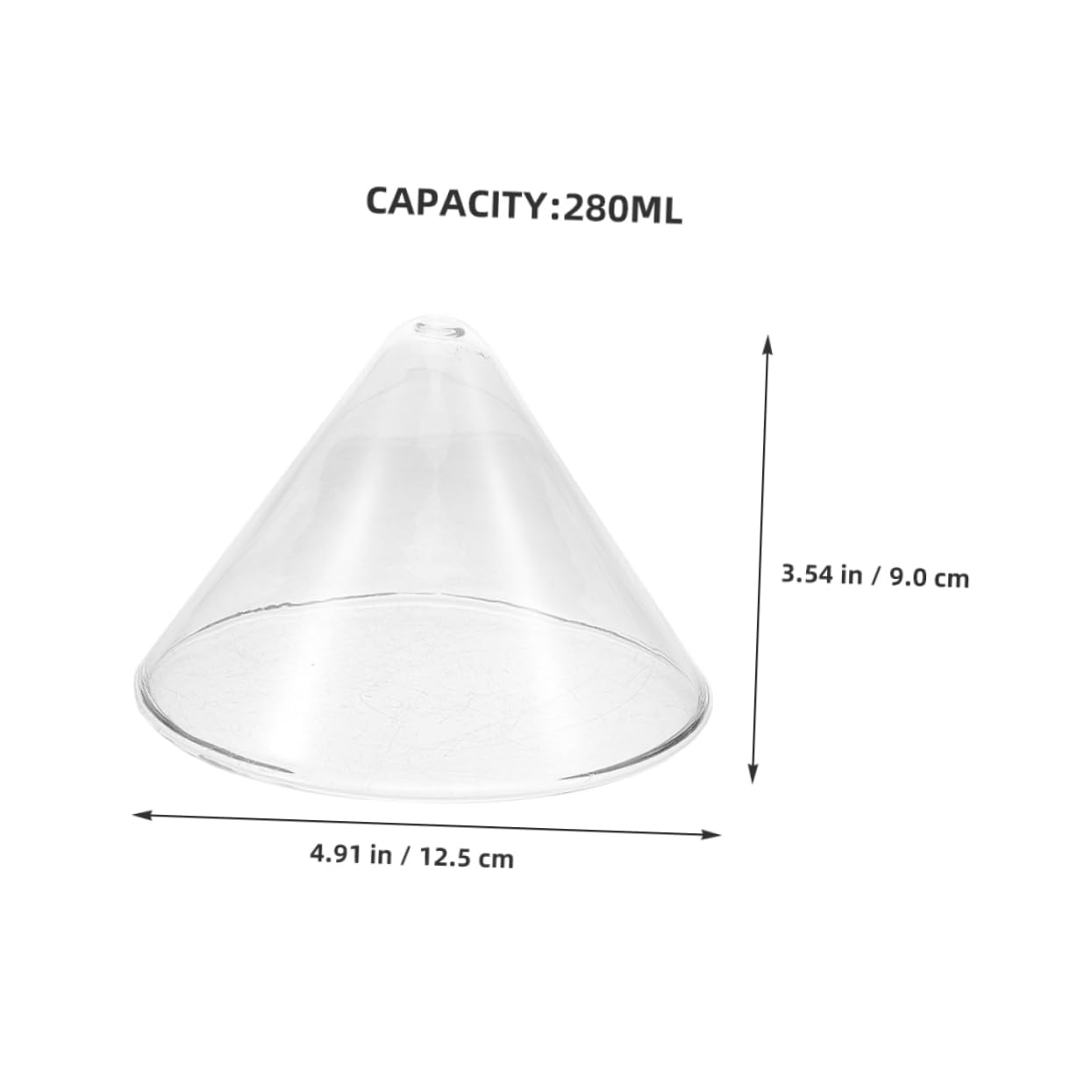 PRETYZOOM Es Glass Cup Cone Cocktail Glass 280ml Whiskey Cocktail Bowl for Party