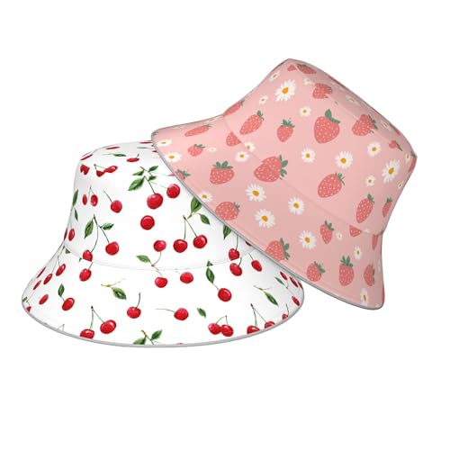 Image of Bucket Hat Double-Side-Wear Reversible Sun Hat Beach Travel Hiking for Women Men