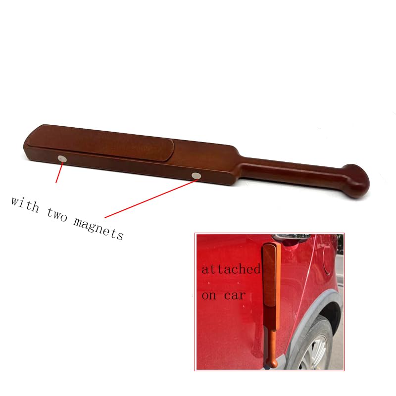 Image of Hardened Wood Magnetic Adsorption Hammer 350mm Length Hand Grip Paddle Paintless Dent Repair Tools Kit Knockdown with Tap Down Car Body Removal