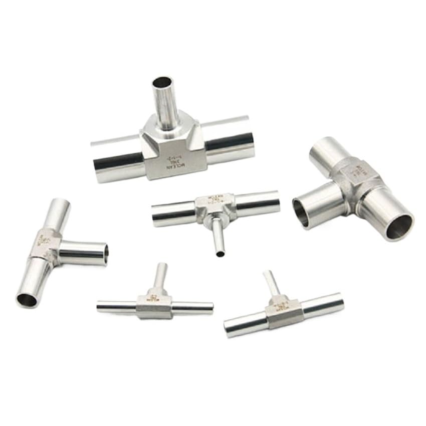 1 pieza de conexión de soldadura a tope de tubo BA 316L, te reductora en T de 1/4, 3/8, 1/2, 3/4 y 1 pulgada de acero inoxidable for soldadura orbital M200(1.0 in)