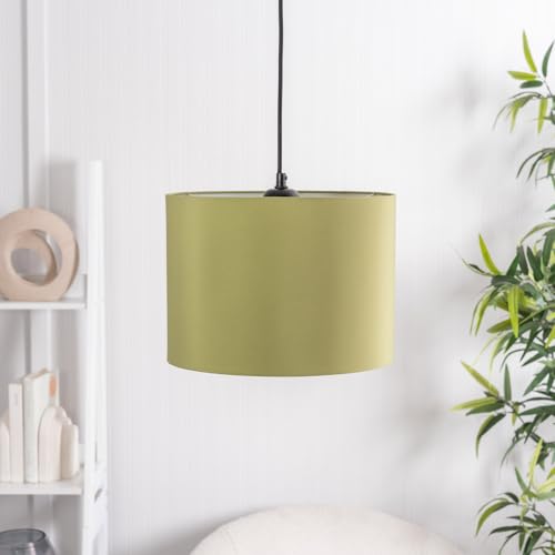 ValueLights | Set of 3 Small Medium Large Easy Fit Ceiling Light Shades Nesting Fabric Drum Lampshades - Olive Green - LED Bulbs Included | Shades & Home Improvements Essential | 30cm Shade Width - Image 5