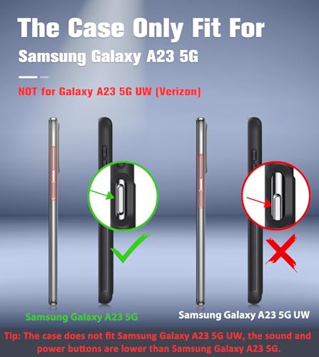 Image of FNTCASE for Samsung Galaxy A23 5G Case: (Samsung Galaxy A23 4G LTE) Dual Layer Protective Heavy Duty Cell Phone Cover Shockproof Rugged with Non Slip Textured Back Bumper - 6.6inch Black