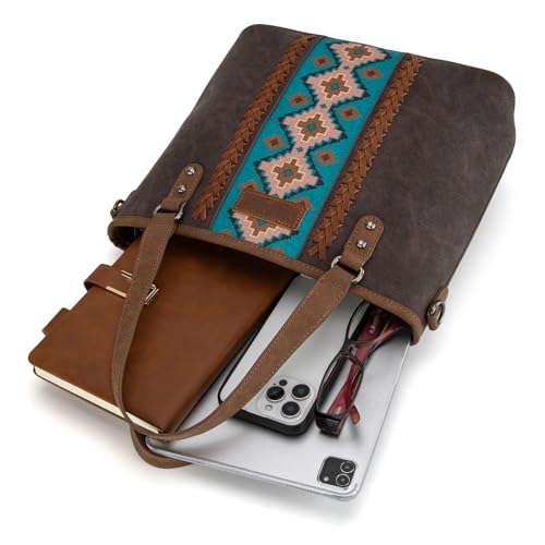 Image of Montana West X Wrangler Tote Bag for Women Western Purses with Detachable Strap Medium Satchel Handbags | with Crossbody Strap