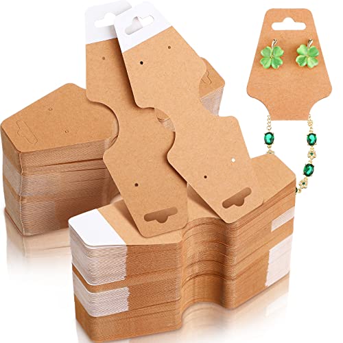 1000 Pcs Bracelet Display Cards Necklace Display Cards with Adhesive Jewelry Packaging Selling Jewelry Holder for Small Business of DIY Hanging Bracelets, Earrings, Keychain, Ear Studs