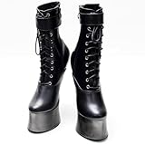 TIKENBST Talon Aiguille Talons Hauts Sexy 46 Plateforme Heelless Ballet Bottines Super Hautes,Black 45