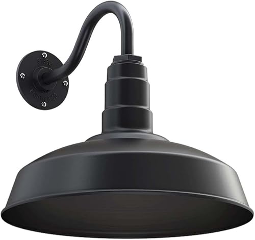 Miniatura 80 de Steel Lighting Co. Gardena - Luz de granero Montaje en pared al aire libre Cúpula de 16 pulgadas Cuello de cisne de 23 pulgadas Luz