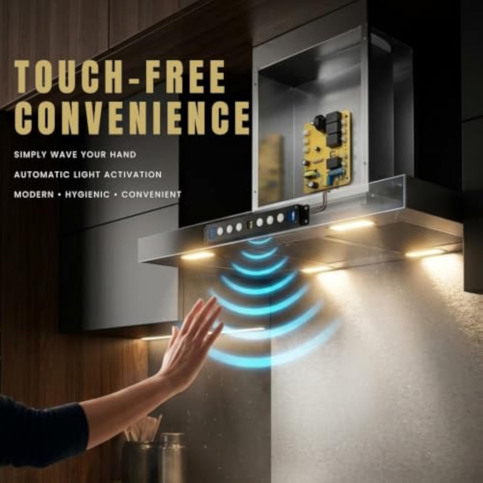 Universal Kitchen Chimney Motion Sensor PCB with Display