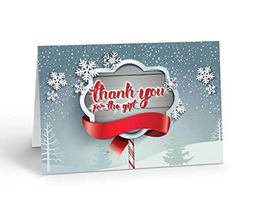 Image of Stonehouse Collection Winter Thank You Note Cards - 10 Boxed Holiday Note Cards - After Christmas - USA Made (Winter)