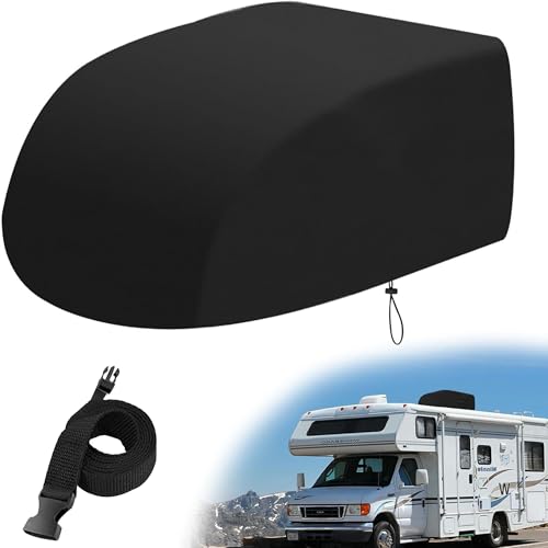 RV Air Conditioner Cover, 600D Waterproof Outside Camper Travel Trailer AC Covers for Roof for Dometic Brisk II, A/C Dust Proof Protective Cover Accessories with Drawstring (43'L x 30'W x 15'H)
