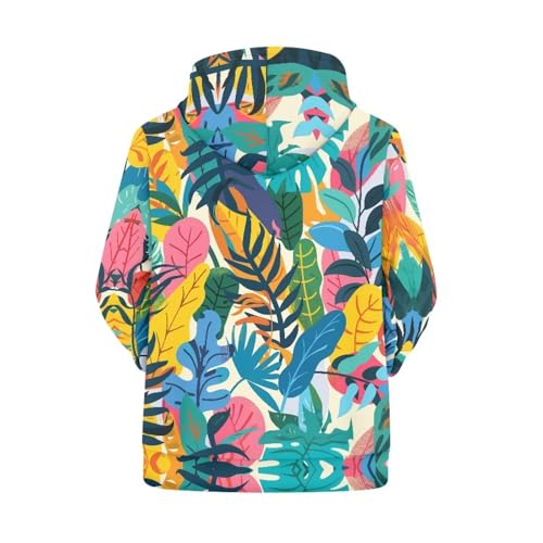 Image of Forchrinse Green Palm Tree Sea Beach Mens Hoodies Pullover Long Sleeve Fleece Hoodie Cozy Sport Casual Outwear