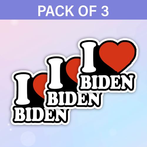 Image of SODAVA (Set of 3) I Love Joe Biden Sticker I Heart Joe Biden Libertarian Democrat Support Joe Gift Sticker for Laptop Tablet Wall Cup Water Bottle Bumper Window Helmet, Stickers 3x4 inch