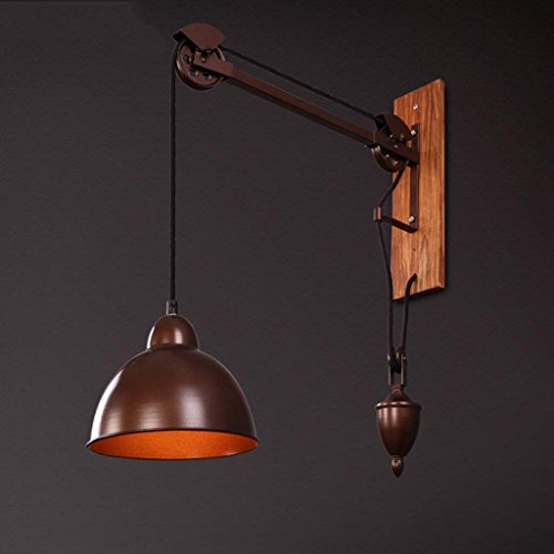 Lámpara de pared de madera industrial para renovar paredes vacías en tiendas