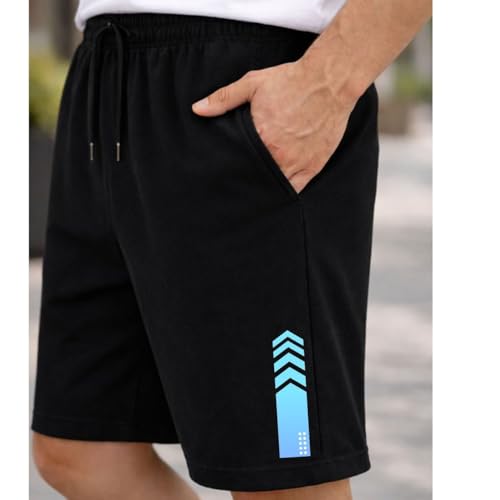 Image of KART BLACK Plus Sizes Men's Cotton Knee Length Shorts(XXL,3XL,4XL,5XL,6XL,7XL,8XL Shorts) | Stripe Printed Shorts | Casual and Night Wear Mens Shorts