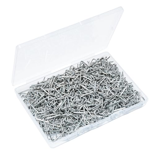TFUTLT 600 Pcs 3/4 Galvanized Hog Rings Professional Upholstery Hog Rings Installation Assortment Kit for Auto Upholstery and Fencing Bagging DIYCraft Furniture Pet Cages Ropes