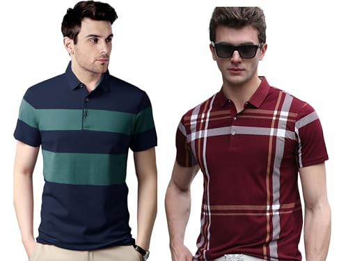 Image of Noble Monk Men's Polycotton Regular Fit Polo T-Shirt Half Sleeves |Polo Collar | Casual T-Shirt