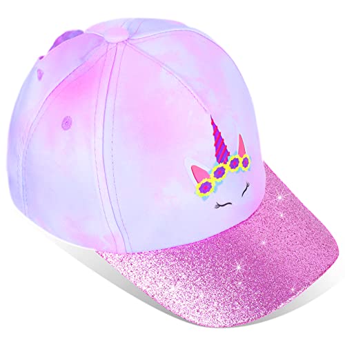 Girls Glitter Baseball Cap Criss Cross Hat, Girl High Ponytail Hat - Kids Trucker Hat With High Bun Messy Ponytail(Ages5-15) #TOP6