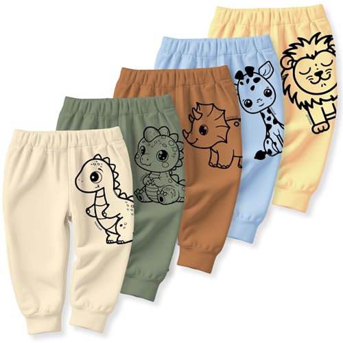 minicult Cotton Kids Pajama Pants with Cute Dinosaur Prints(Animal)(Pack of 5)(7-8 Years)
