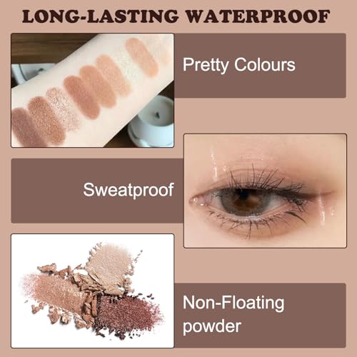 wimony 9 Color Chocolate Eyeshadow Palette, Brown Eyeshadow Palette, Waterproof Long-Lasting Matte and Shimmer Eyeshadow Palette for Women, Soft and No Clumping Eyeshadow Palette - Image 7