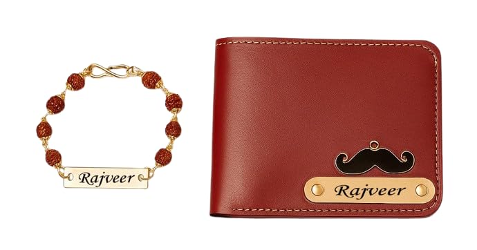 Personalized Wallet and Rakhi Gift Combo Set for Brother-image-34
