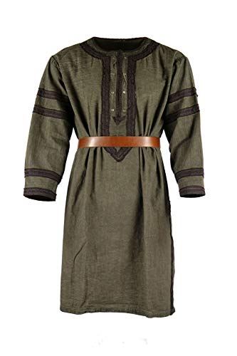 Preisvergleich Produktbild CP Abenteuer Wikinger Mittelalter Tunika Gewandung Oliv (L)