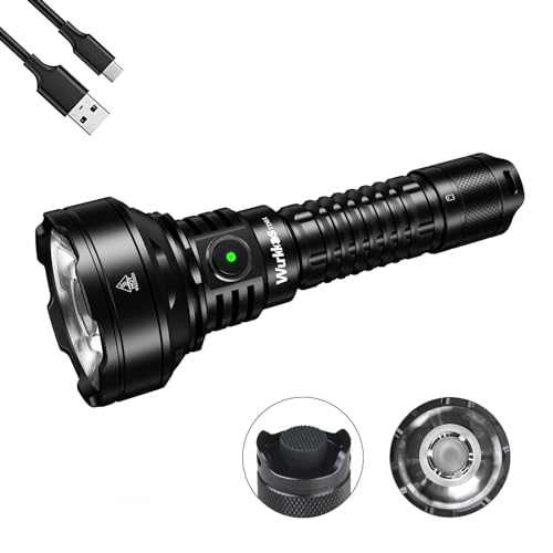 Wurkkos LED Tactical Flashlight Rechargeable - TD01C Spotlight Flashlight High Lumens SFT40 LED Super Bright 1800LM with Buck Regulated Driver IP68 1000M Longest Range USB C