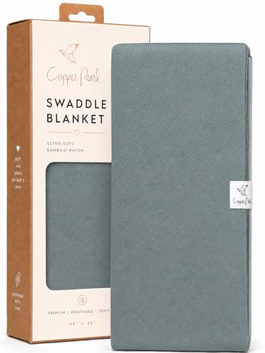 Image of Copper Pearl Swaddle Blankets for Newborns | Soft Stretchy Receiving Blankets for Boys and Girls | Large 46 x 46 Inch Baby Blankets | Lightweight and Breathable Swaddles | Moss