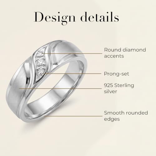 Image of Rylos His /Hers Couples Wedding Bands with Diamonds, Sterling Silver or Yellow Gold Plated, Comfortable Fit, Sizes 6-13, Elegant Couple Rings Symbolizing Commitment