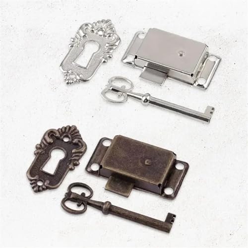 Serrure de porte de tiroir en fer antique finition quincaillerie - 3