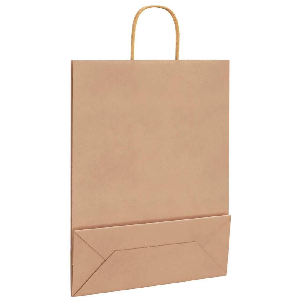 Bolsas de papel 50 piezas con asas marrón 32 x 12 x 42 cm