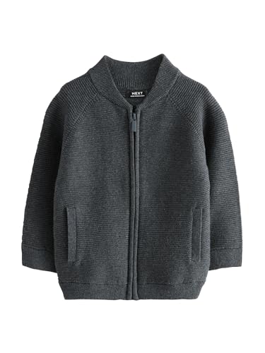 NEXT Jungen Standard Bomberjacke mit durchgehendem Reißverschluss Holzkohle Grau 98-104