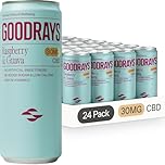 Goodrays - 30mg CBD Drink - 24 x 250ml Cans - Raspberry & Guava - Natural Flavours, Low Calorie, Vegan - High Strength (30mg/can), All Natural - Reduce Stress & Unwind