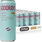 GOODRAYS CBD Drinks, Sparkling Low Calorie Soft Drink, Vegan, Raspberry & Guava, 24 x 250ml Cans, Packaging May Vary