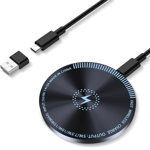 Mog-Safe Chargeur pour iPhone - Station de Charge magnétique sans Fil inductive - Compatible avec iPhone 17/16/15/14/13/12 et AirPads 4 3 2 Pro (A-Noir)