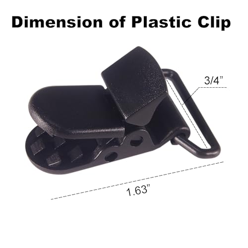 Image of 20-Pack Pacifier Clip Replacement Ends - BPA-Free Plastic Fasteners for DIY Baby Crafts, Sewing Bibs & Blankets Straps (3 /4 Inch, Black)