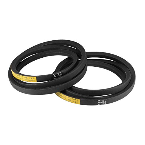 sourcing map A55 Drive V-Belts 55 Pitch Length 13mm Width 8mm Thick JIS Standard A-Section Rubber Drive Transmission Belt 2pcs