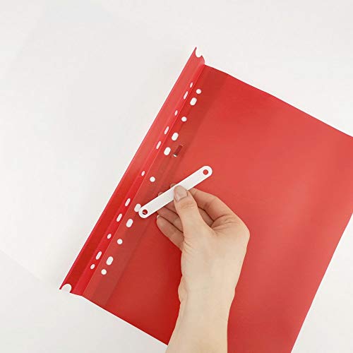 D.RECT 110467 Schnellhefter Lux PP A4 mit Perforation aus Starker Polypropylen-Folie Rot (Packung mit 2)