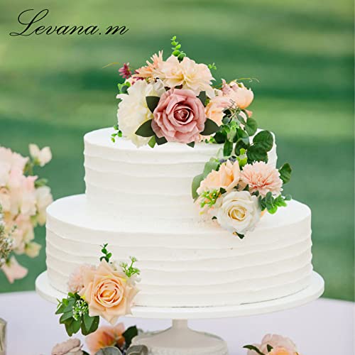 Levana.m Artificial Flowers, Pink Flowers Fake Roses Artificial Flowers Combo Box Set For Diy Wedding Bouquets Centerpieces Arrangements Party Baby Bridal Shower Home Decorations (Mixed Pink) #TOP6