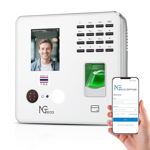 NGTeco Time Clock Cloud-Based, 4-in-1 Time Clocks for...