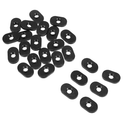 LIFKOME 25pcs Slide-in T-Slot Nuts 1/4-20 Black Zinc Plated Metal T-Nuts Set for T-Track Hardware Industrial and Home Project Fastener Blocks