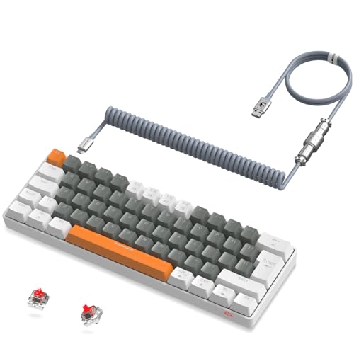 ZIYOULANG T60 �Q�[�~���O�L�[�{�[�h ���J�j�J���L�[�{�[�h �Ԏ� 60% �R���p�N�g�L�[�{�[�h �L���ڑ� �e���L�[���X 62�L�[ �J���[�u���b�L���O 19��RGB 64�F���C���{�[�o�b�N���C�g �A���`�S�[�X�g �S�L�[�A���`�S�[�X�g �p��z�� ��