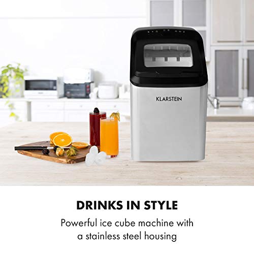Klarstein Eiswürfelmaschine , 2,9 L Eiswürfelbereiter, für 15 kg Große und Kleine Eiswürfel, Schnelle Mini, Selbstreinigend Partytime – Bild 3