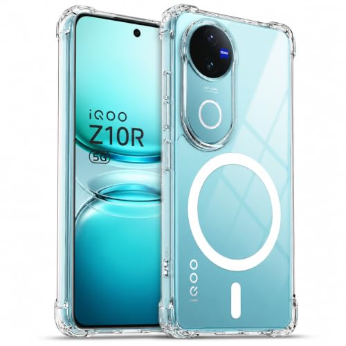 Image of Transparent Back Cover for Vivo V50 5G / V50e 5G / T4R 5G / iQOO Z10R 5G Shockproof Side TPU Bumper & Back Pc Protective Magnetic Support Cover Case (Vivo V50 5G)