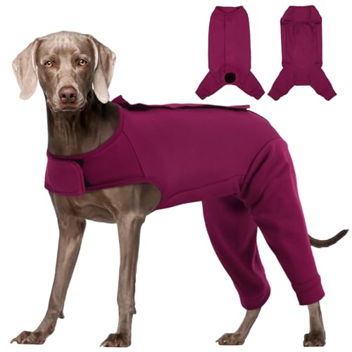 Kuoser Dog Surgery Suit for Back Legs, Dog Rear Leg Sleeve to Stop Licking, Female Spay Recovery Suit for Dogs After Surgery, Pet Puppy Surgical Onesie for Abdomen Wounds Skin Disease X-Smal