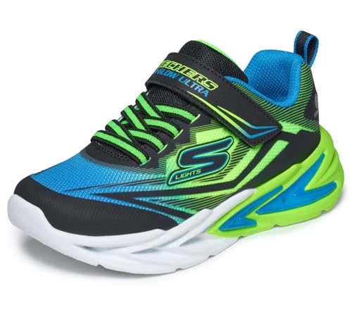 Skechers Niños Flex Glow Ultra Sneaker, Black, 28 EU
