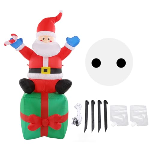 180cm 6ft Weihnachtsaufblasbarer Weihnachtsmann LED Beleuchtete...