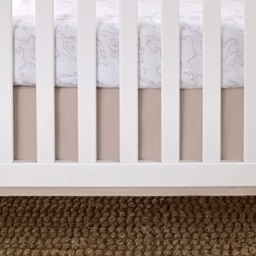Image of Disney Lion King - Wild About You Taupe and White Simba Fitted Crib Sheet