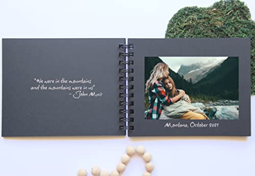 Álbum de fotos mini You and Me, con estampado en dorado, 6" x 7.5", 90 páginas en blanco, tapa blanda, álbum de recuerdos para amistades, álbum para fotos Polaroid Instax (negro/dorado) miniatura 2