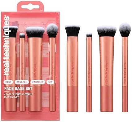 Real Techniques Face Base 4 Piece Makeup Brush Set for Foundation