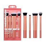 Real Techniques Face Base Makeup Brush Kit, For Concealer, Foundation, & Contour, Works With Liquid, Cream & Powder Products, Staples For Blending & Buffing, 4 Piece Set